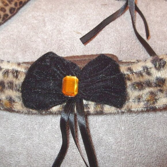 5 Piece Plush Leopard Kitty Cat Costume Headband Cuffs Tail Choker Cosplay - Picture 3 of 6